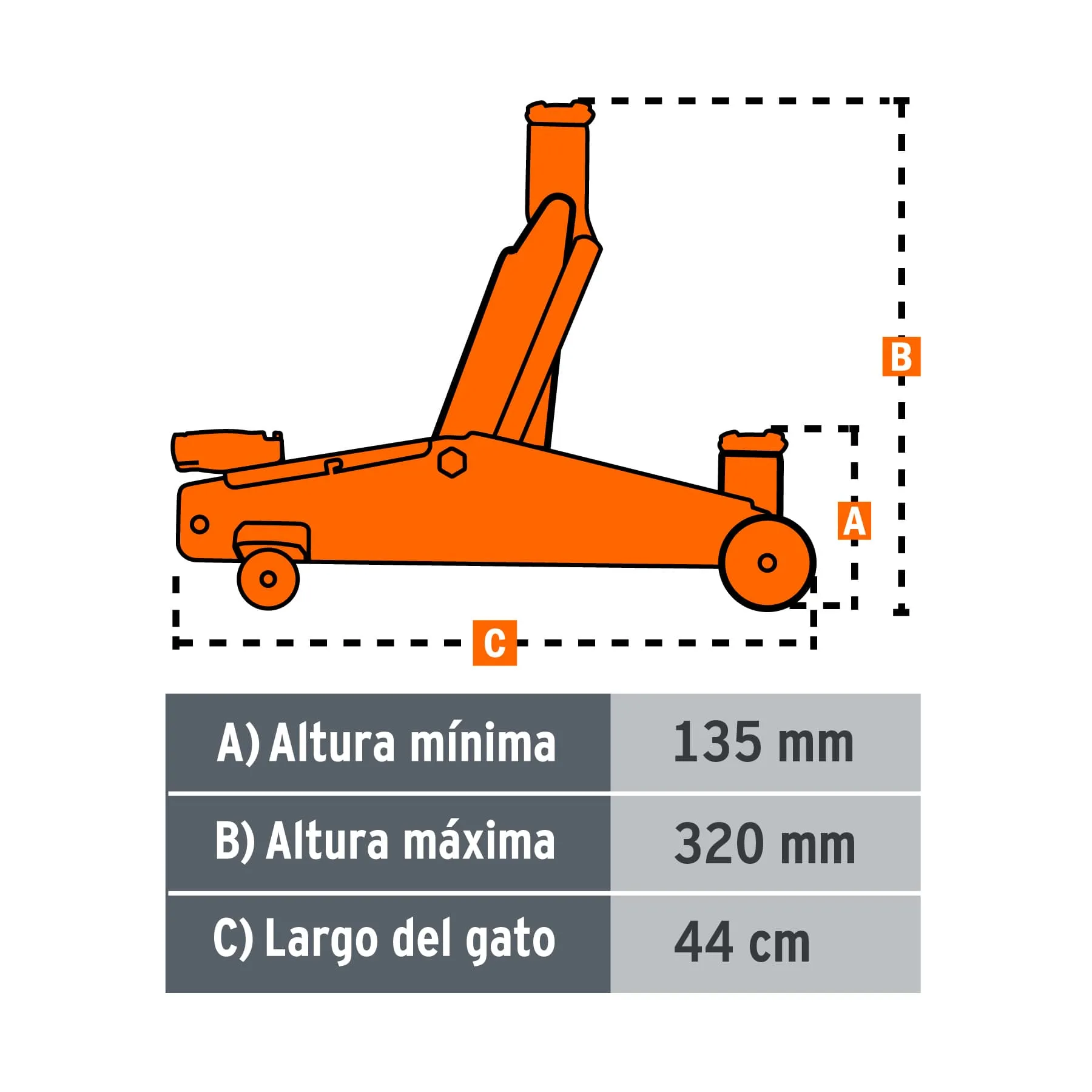 Gato Hidraulico Tipo Zorra 30 Movimientos 2 Toneladas Truper