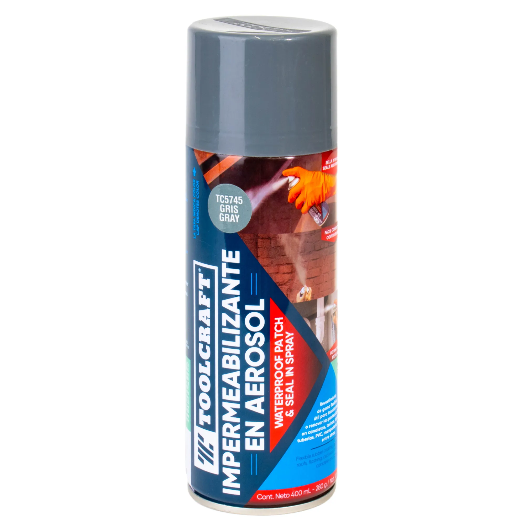 Impermeabilizante Aerosol Gris Toolcraft De 400 Ml