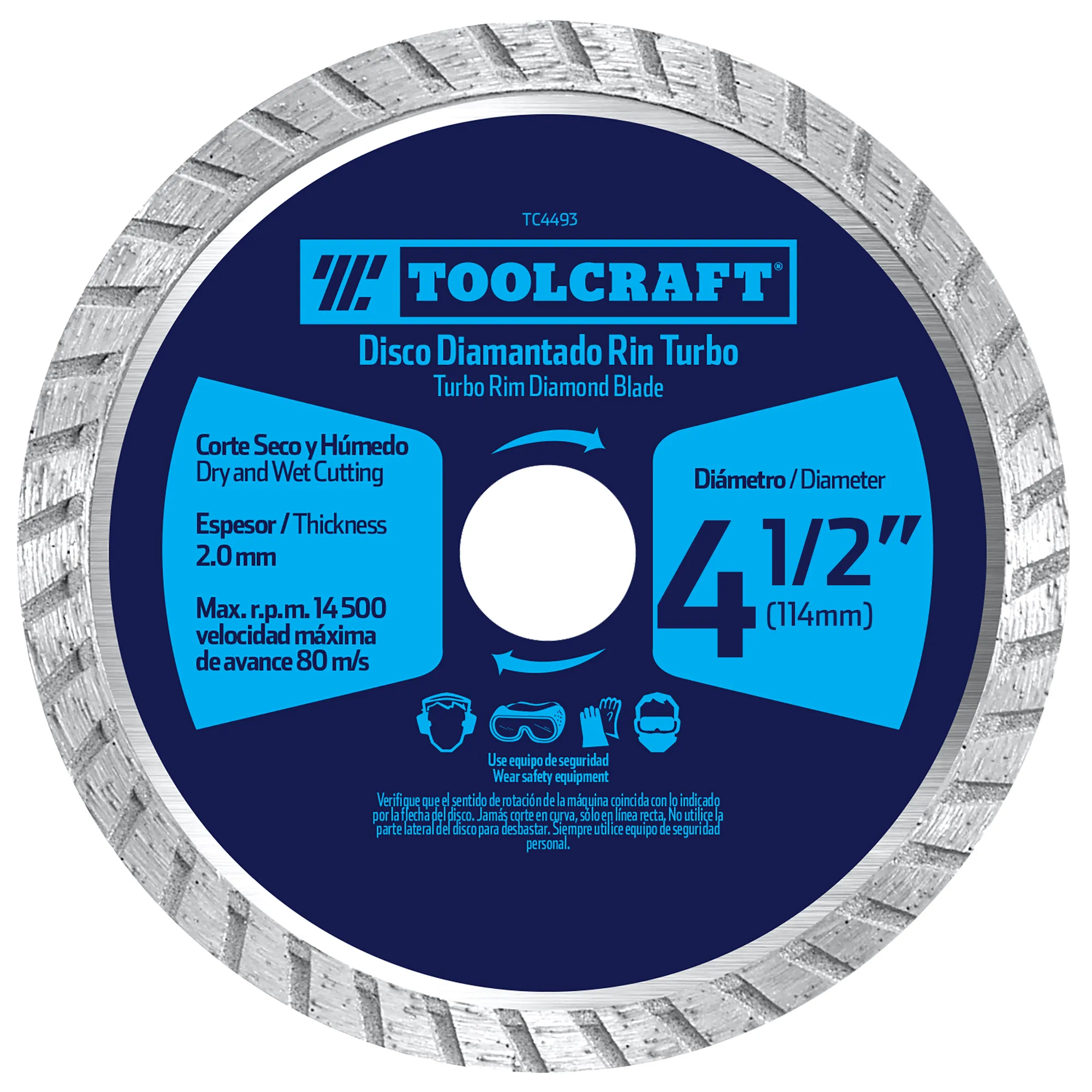 Disco Diamantado De 4.1/2'' Toolcraft 2.2 Mm Corte Turbo