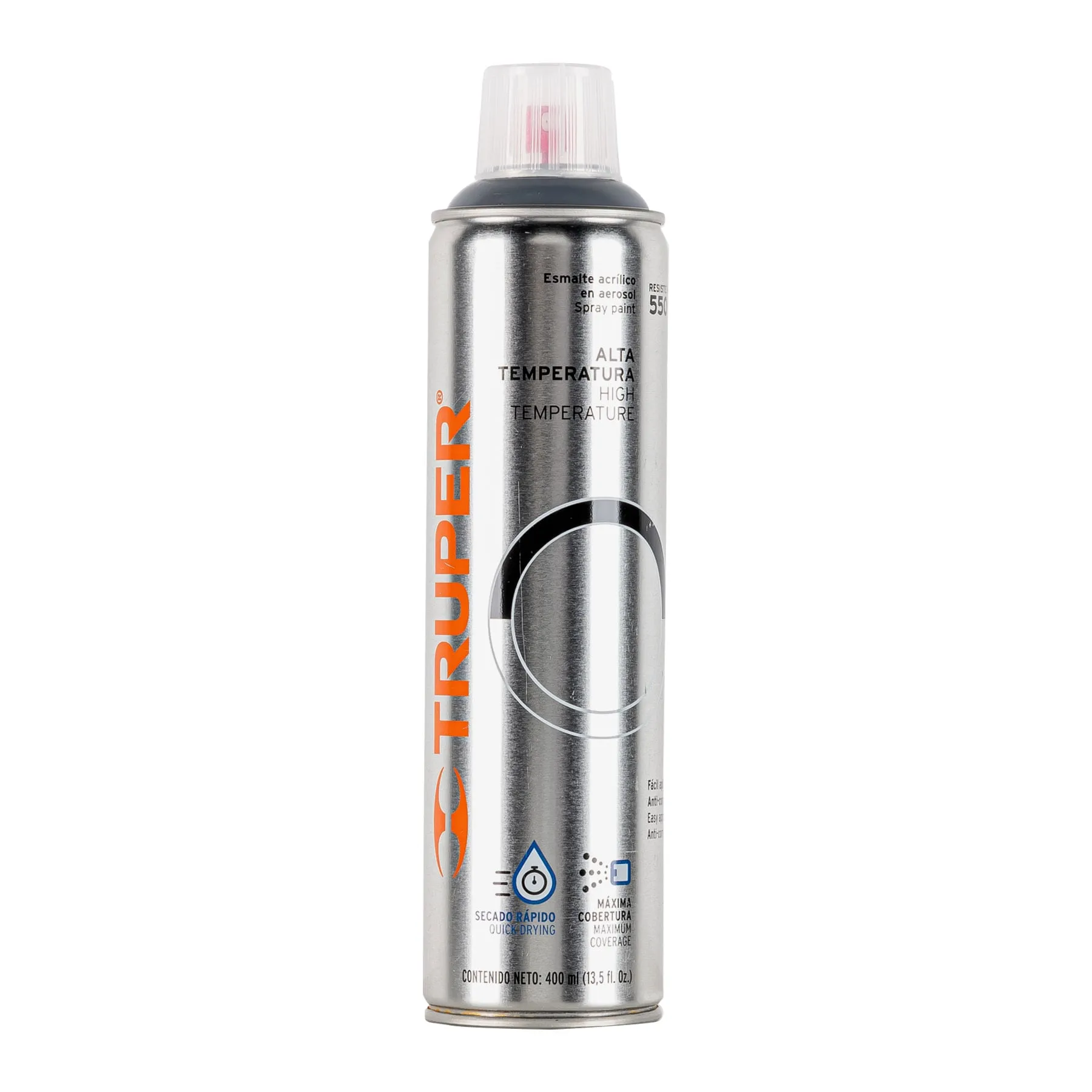 Pintura Aerosol En Lata 400 Ml Alta Temperatura 550°C Gris Truper