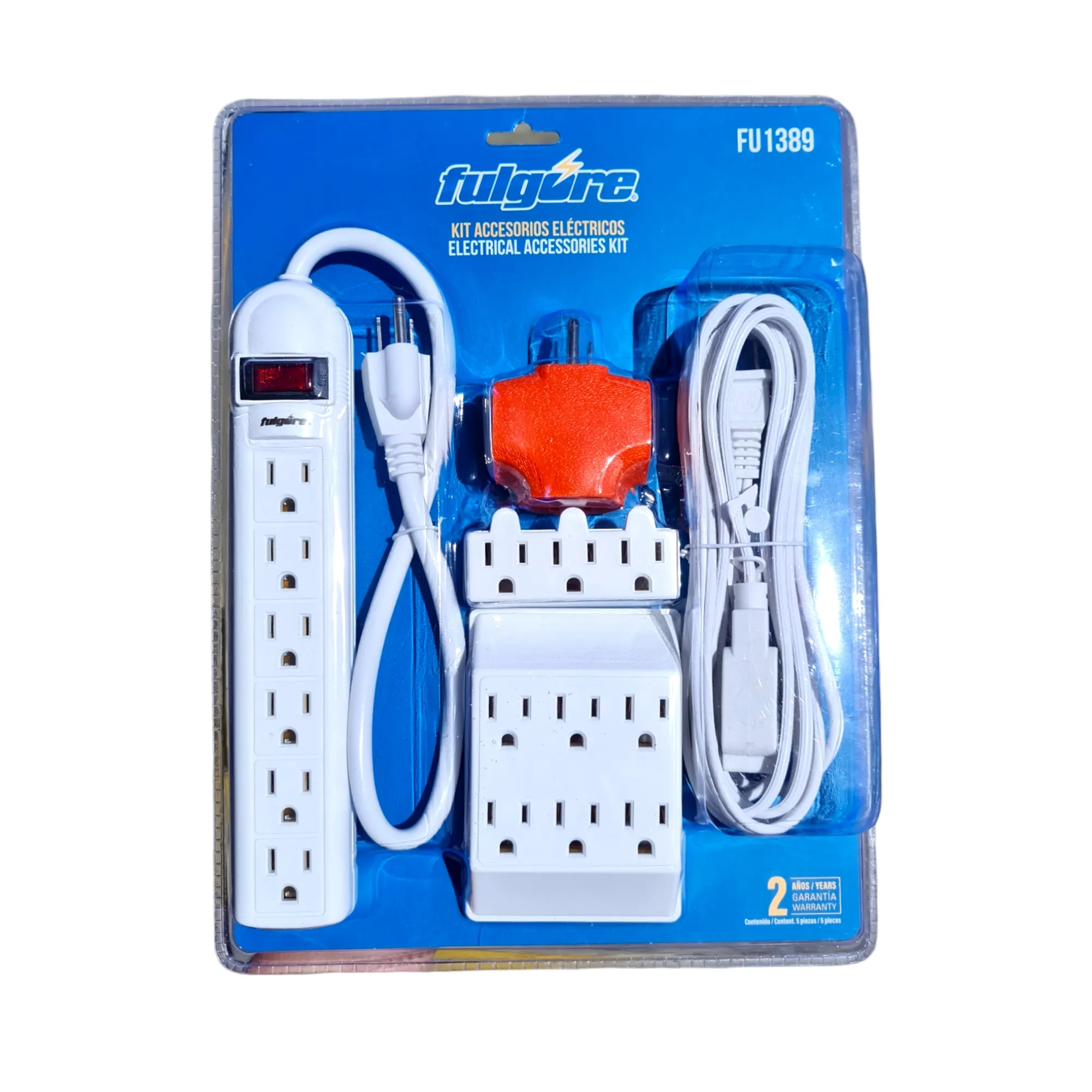 Kit De 5 Multitomas Y 1 Extensión Eléctrica Fulgore