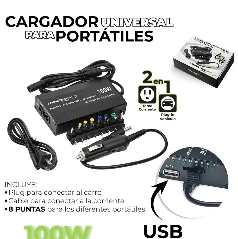 Cargador  Universal  Para Portátil 100W