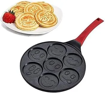 Sarten Antiadherente Con 7 Caritas (Tortillas,Huevos,Panqueques 