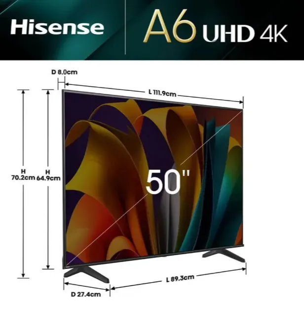 Televisor Hisense 50 Pulgadas - SmarTV Led UHD4K