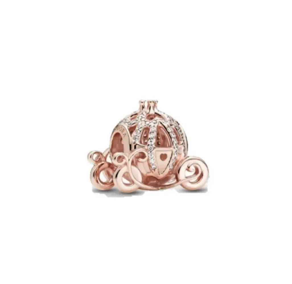 Charm Carroza Disney Oro Rosa Plata 925