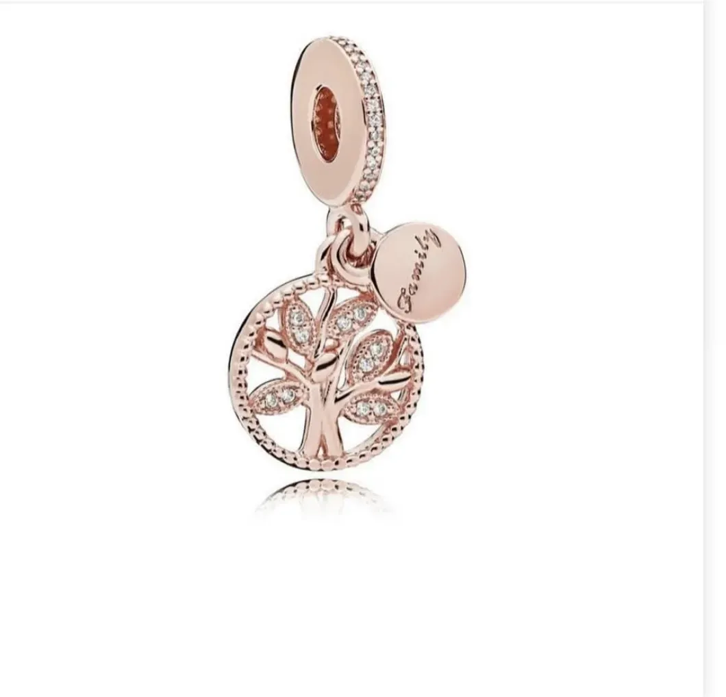 Charm Arbol De La Vida Oro Rosa Plata 925