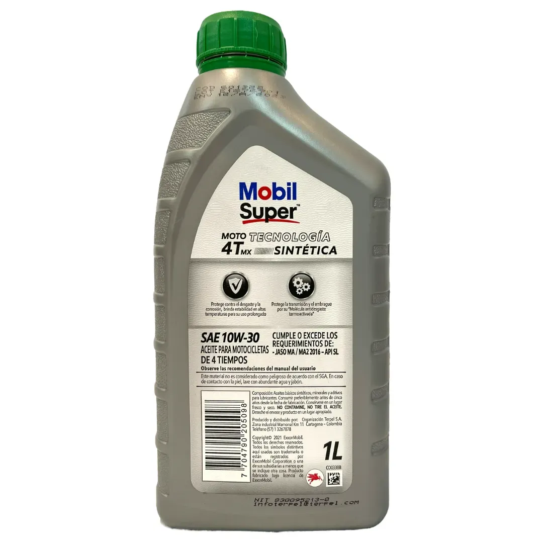 Aceite Mobil Super 10w30 Sintetico Cuatro Tiempos Mx