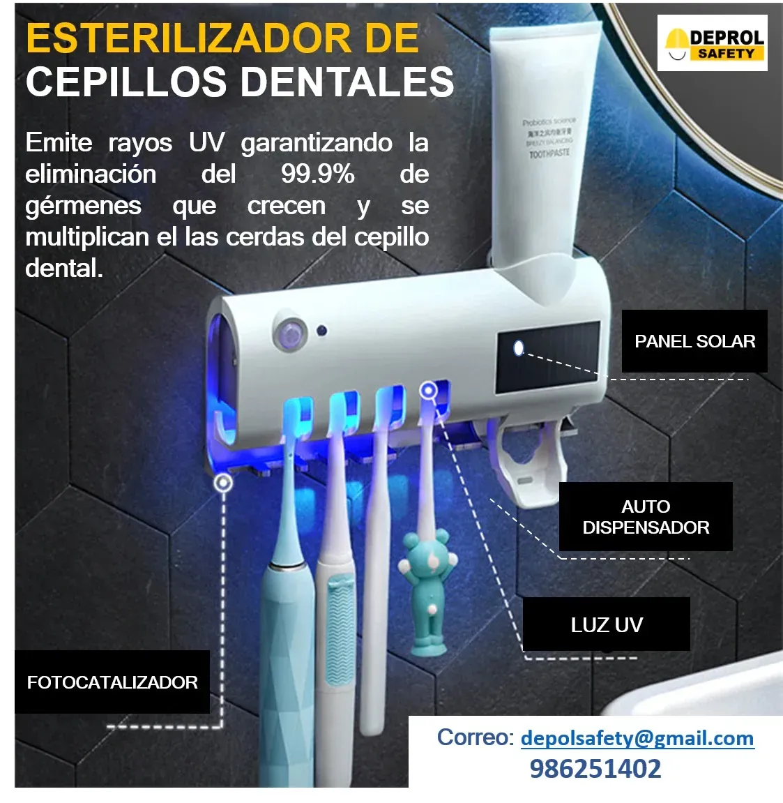 Esterilizador Cepillo De Dientes Uv Con Energía Solar