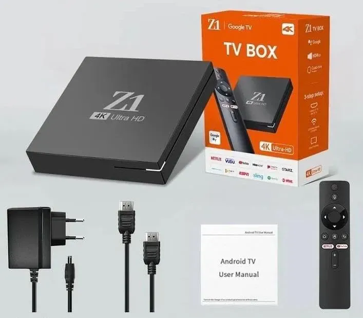 TV Box Android Z1 4K 5G Quad Core - 2+16 Rom Control Remoto Por Voz