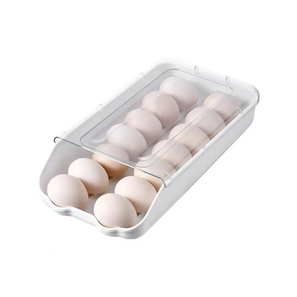 Caja De Almacenamiento De Huevos De Refrigerador Con Cubierta