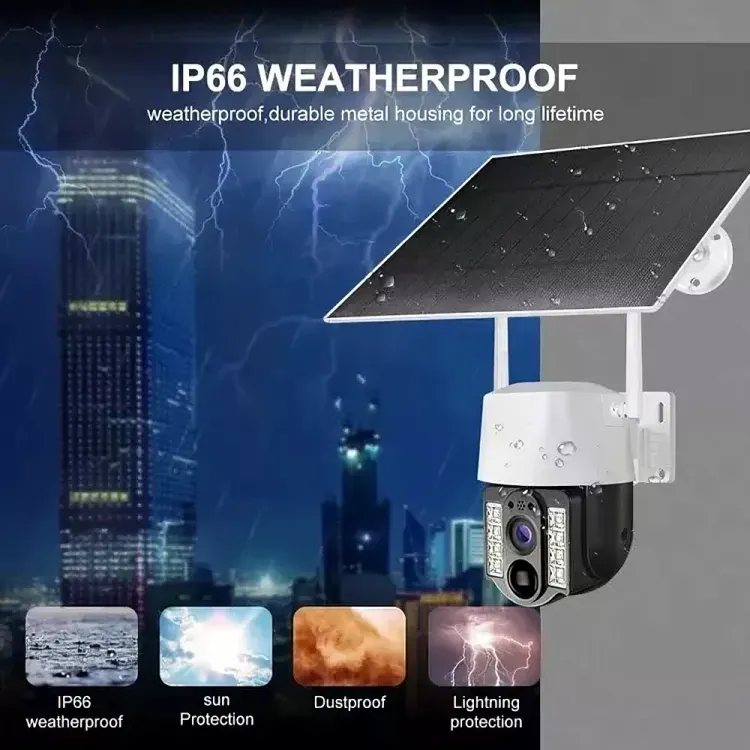 Cámara De Seguridad Robótica Exterior Wifi Panel Solar