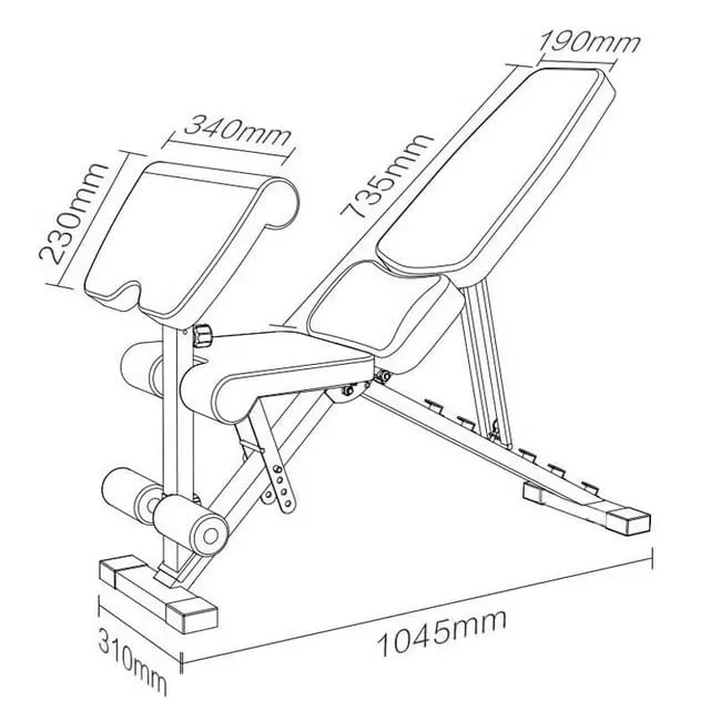 Fed Banco De Pesas Musculación Ajustable Plegable Multifuncional Inclinable Reclinable