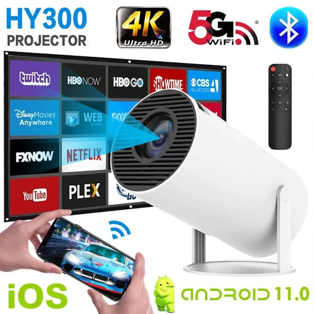 Proyector Hy300 Pro 4K Cine En Casa Dispositivo Con Android 11