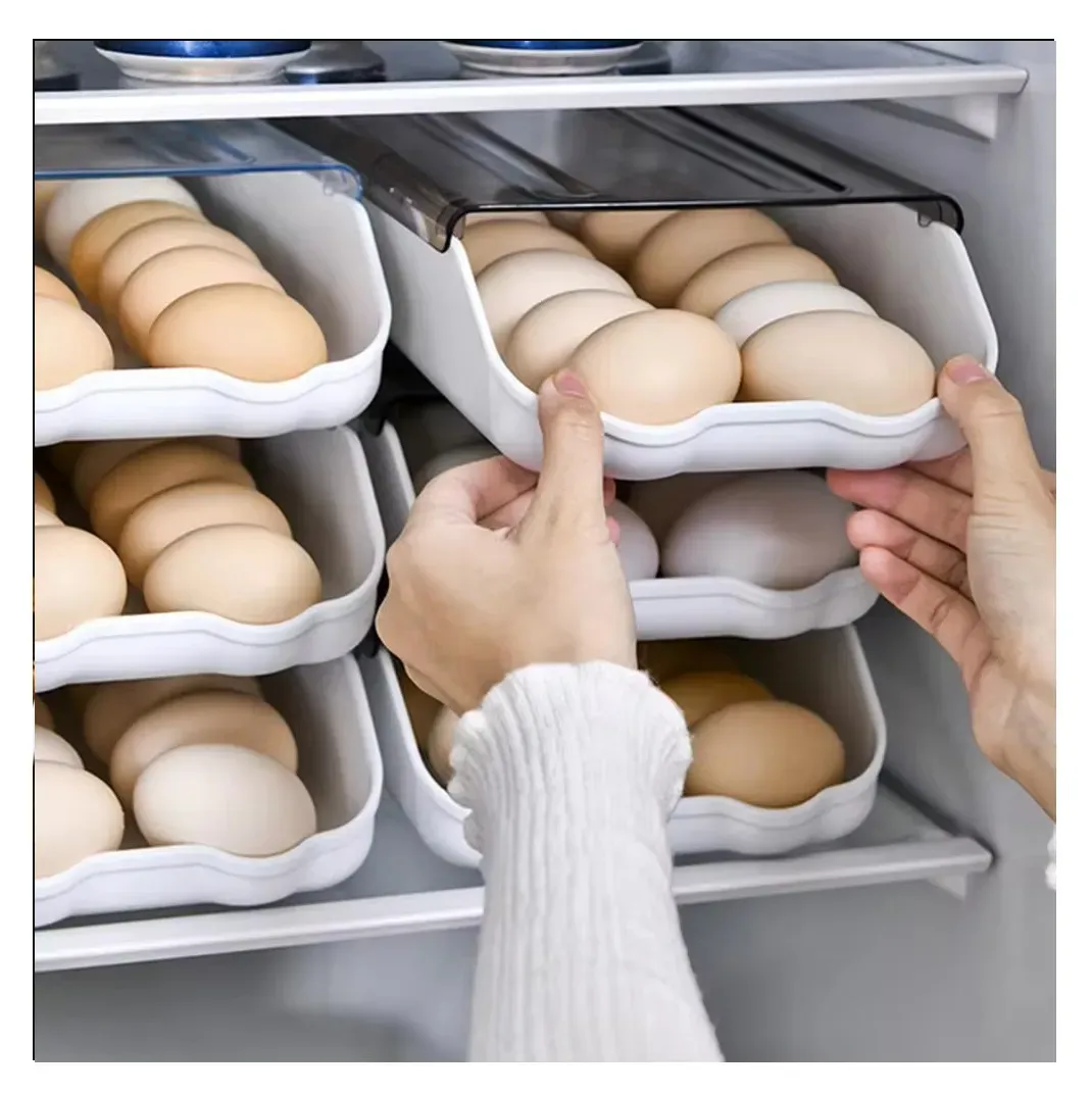 Caja De Almacenamiento De Huevos De Refrigerador Con Cubierta