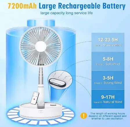 Ventilador Plegable Con Control Remoto De Pie Y De Mesa