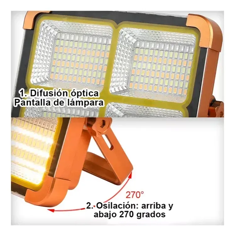 Reflector 100W Solar Multifunción Led Carga