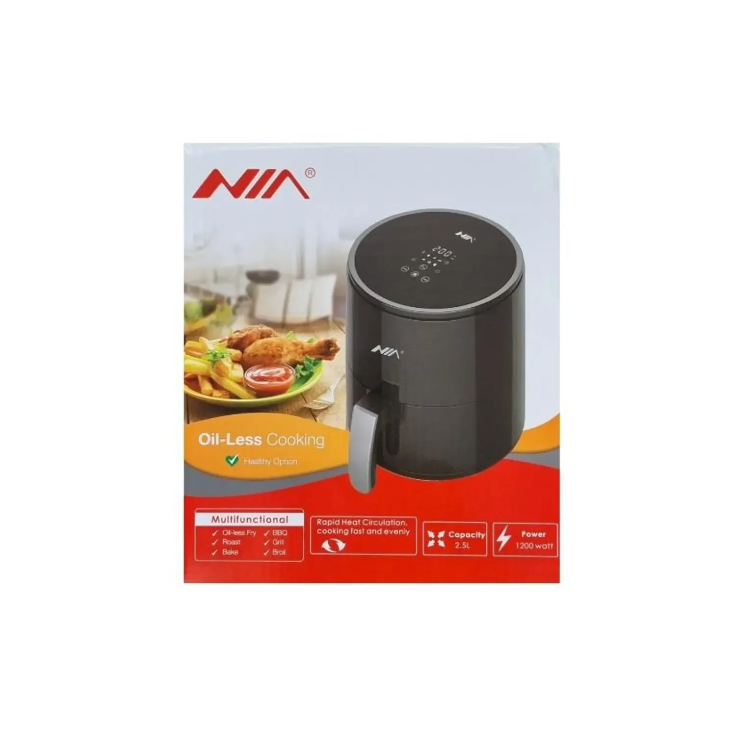 Freidora De Aire Digital Sin Aceite Air Fryer 2.5 Litros