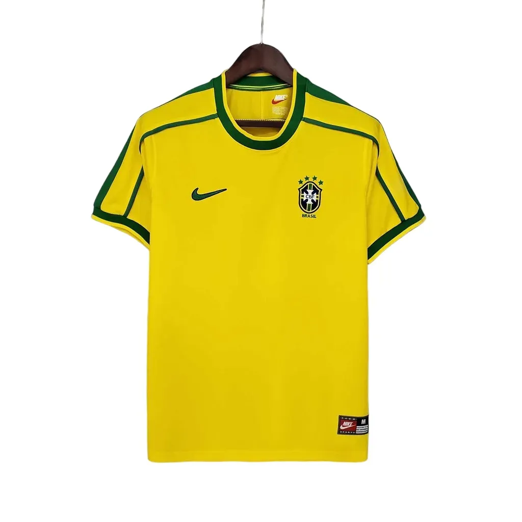 Camiseta De Fútbol Retro 1998 Brasil Home 