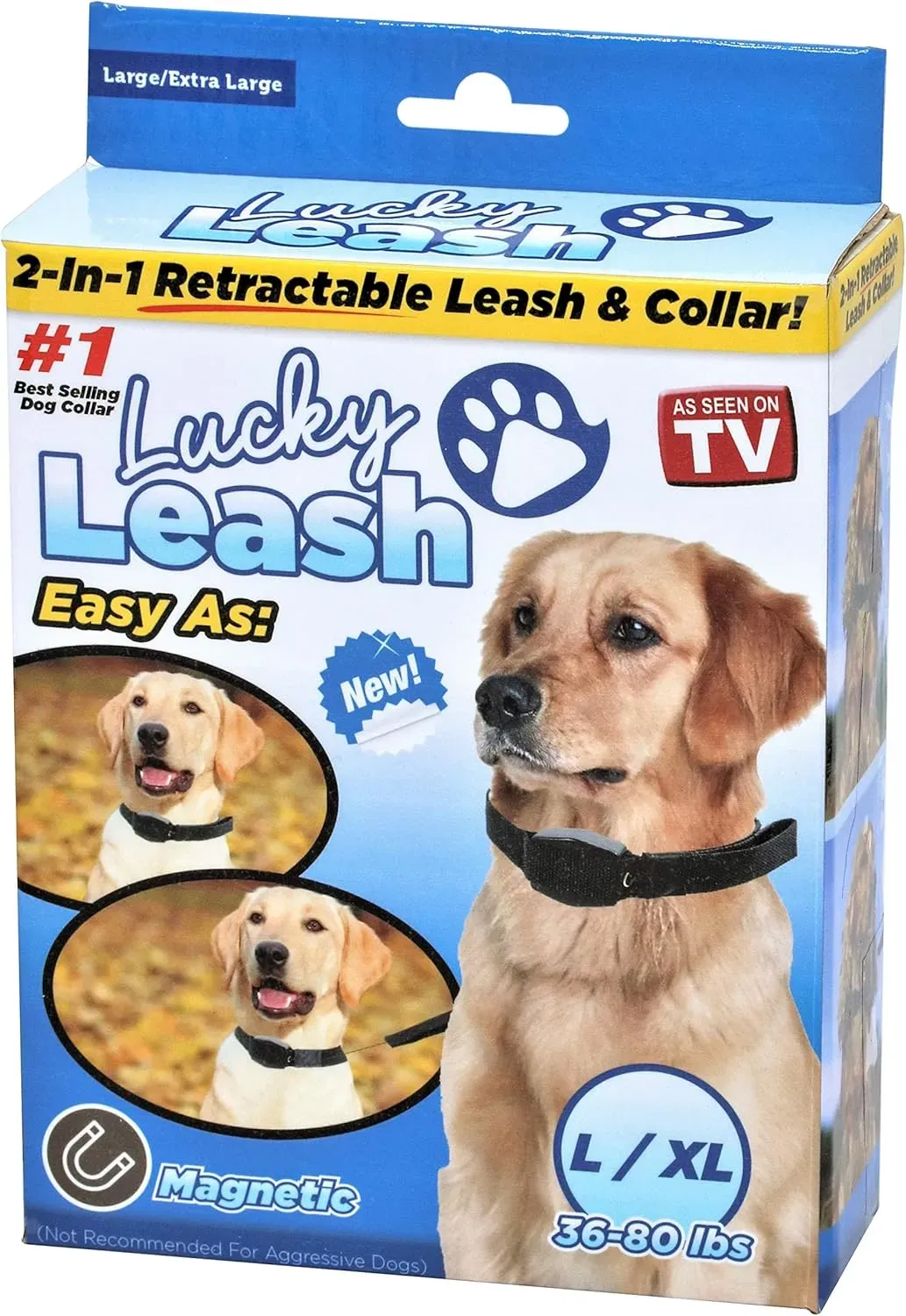 Collar Cuerda Retráctil Magnética Para Perro Lucky Leash