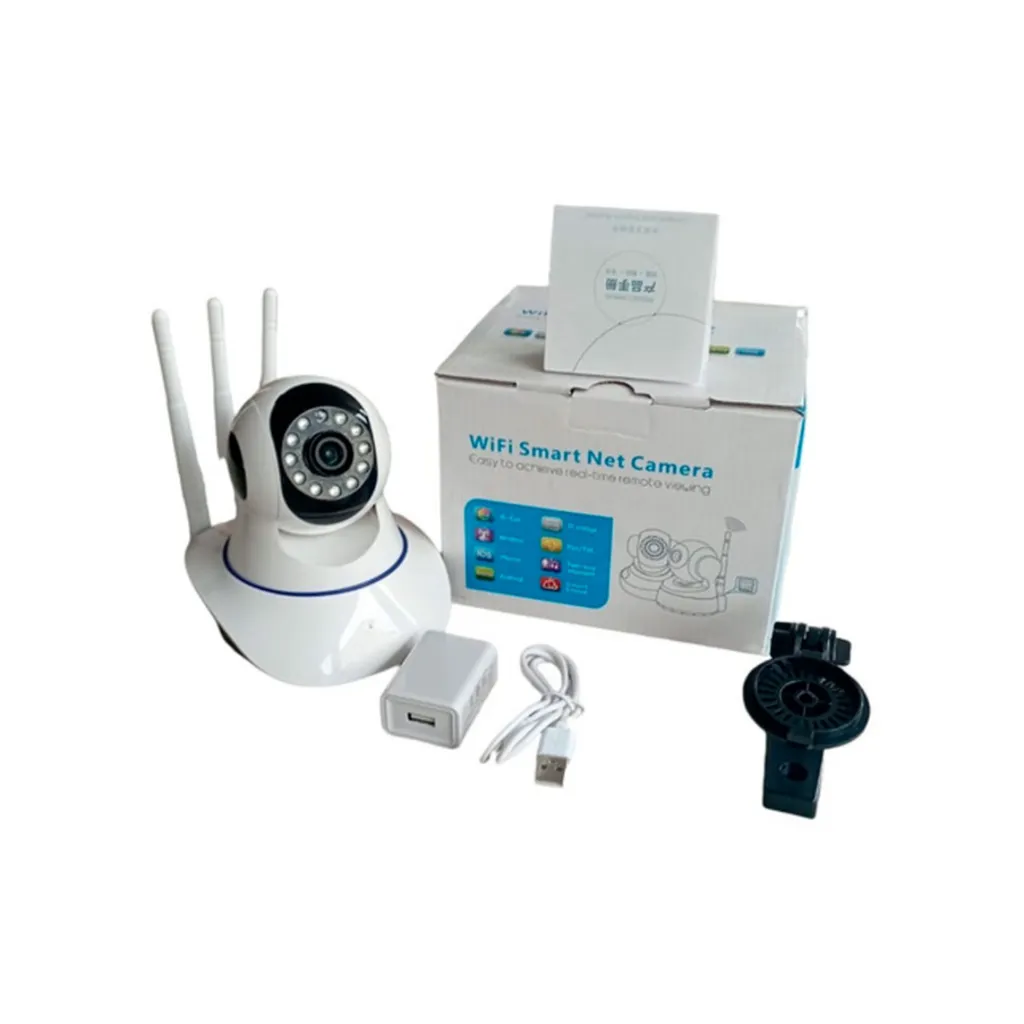 Cámara Robótica Seguridad Wifi 3 Antenas 360