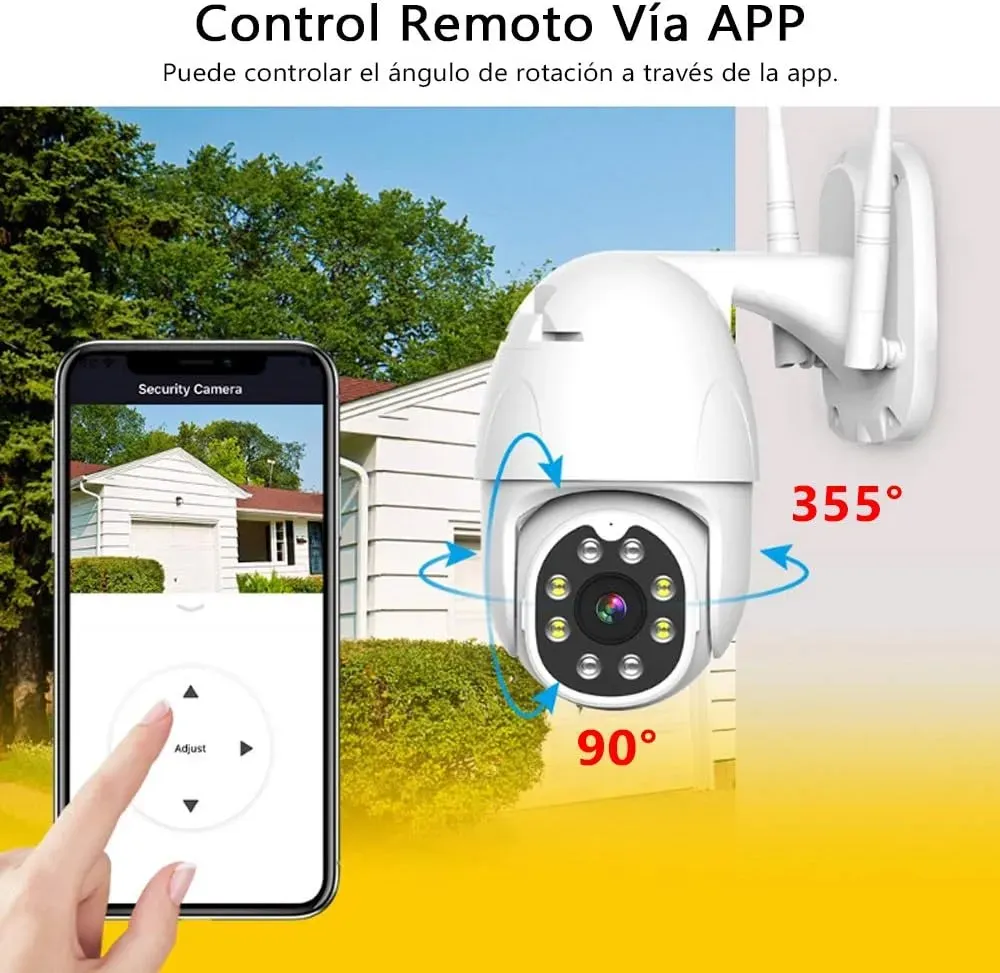 Cámara Exterior Robótica 360° Ip Wifi Resiste Agua Y Sol