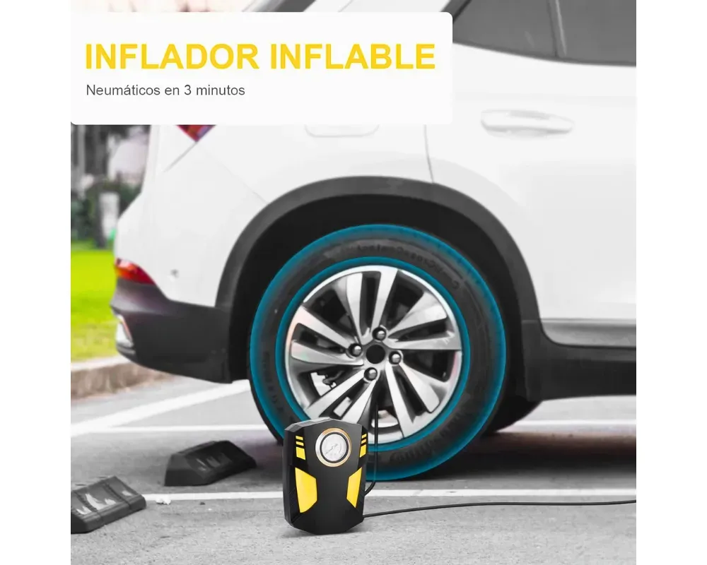 Compresor De Aire Carro Inflador Llantas Neumáticos Portátil