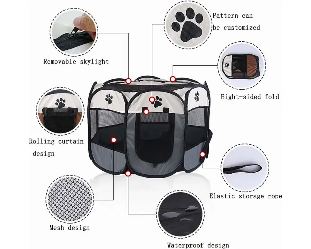 Corral Octagonal Plegable Para Mascotas