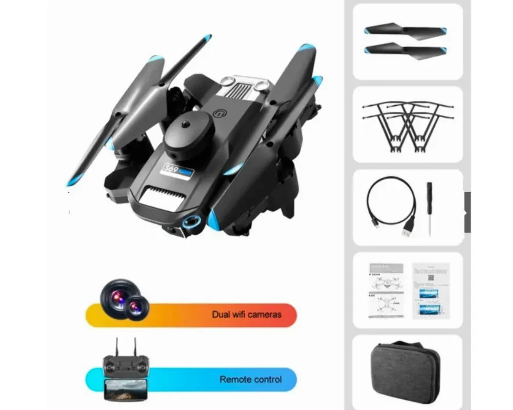 Drone S69 Plegable Sensor De Obstaculos Cámara Dual