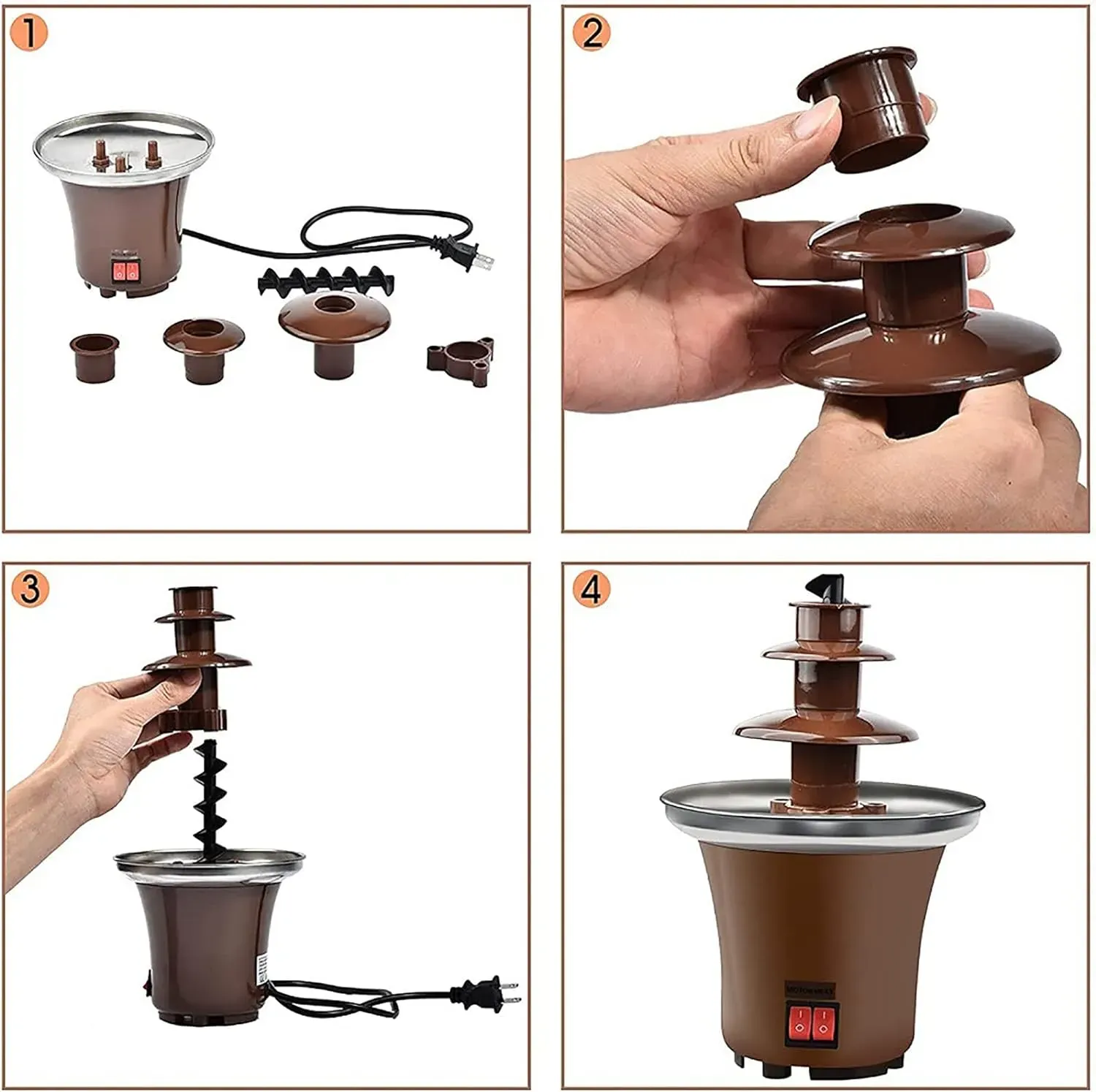 Máquina Fuente Chocolate Tres Capas Para El Hogar