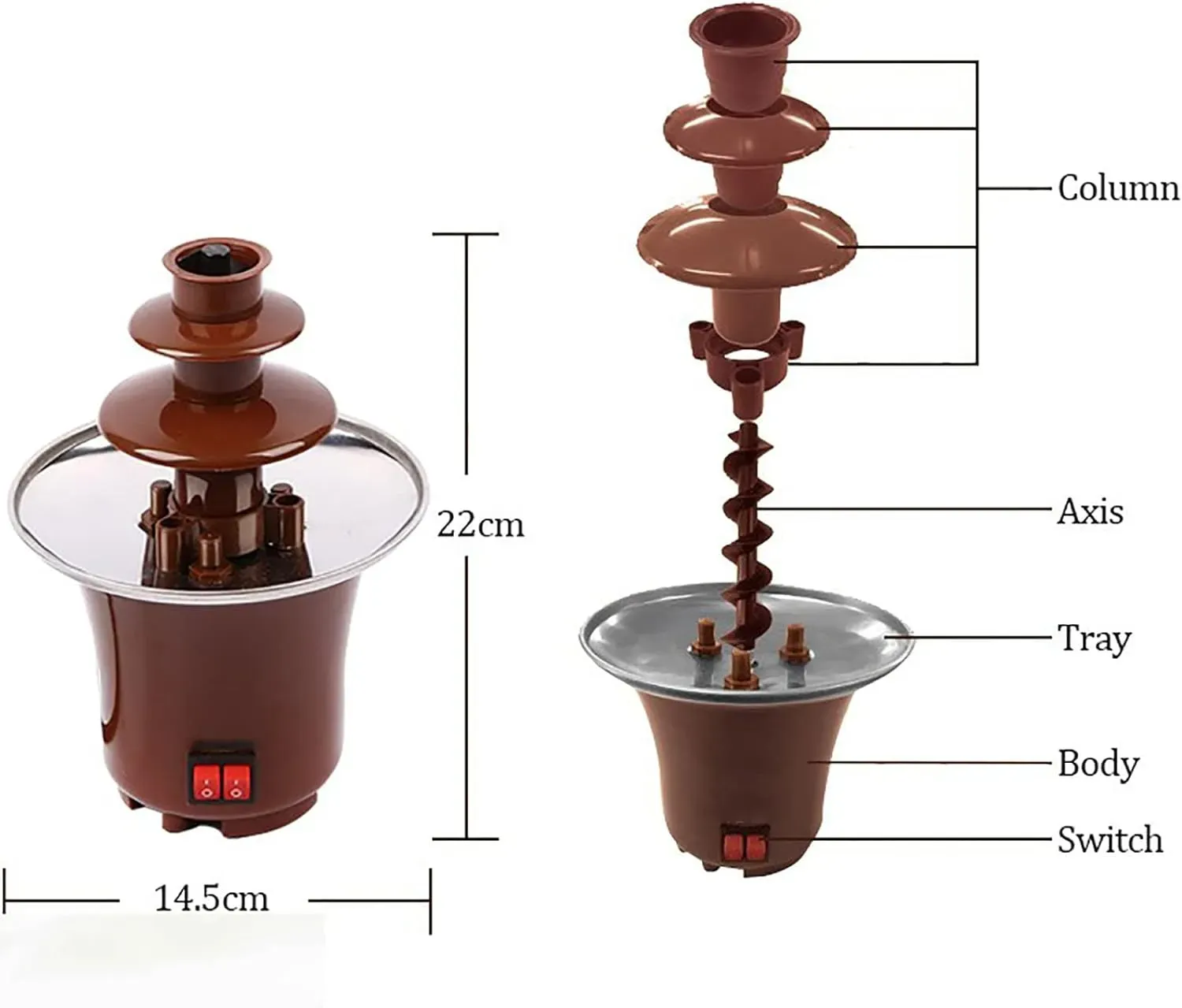 Máquina Fuente Chocolate Tres Capas Para El Hogar