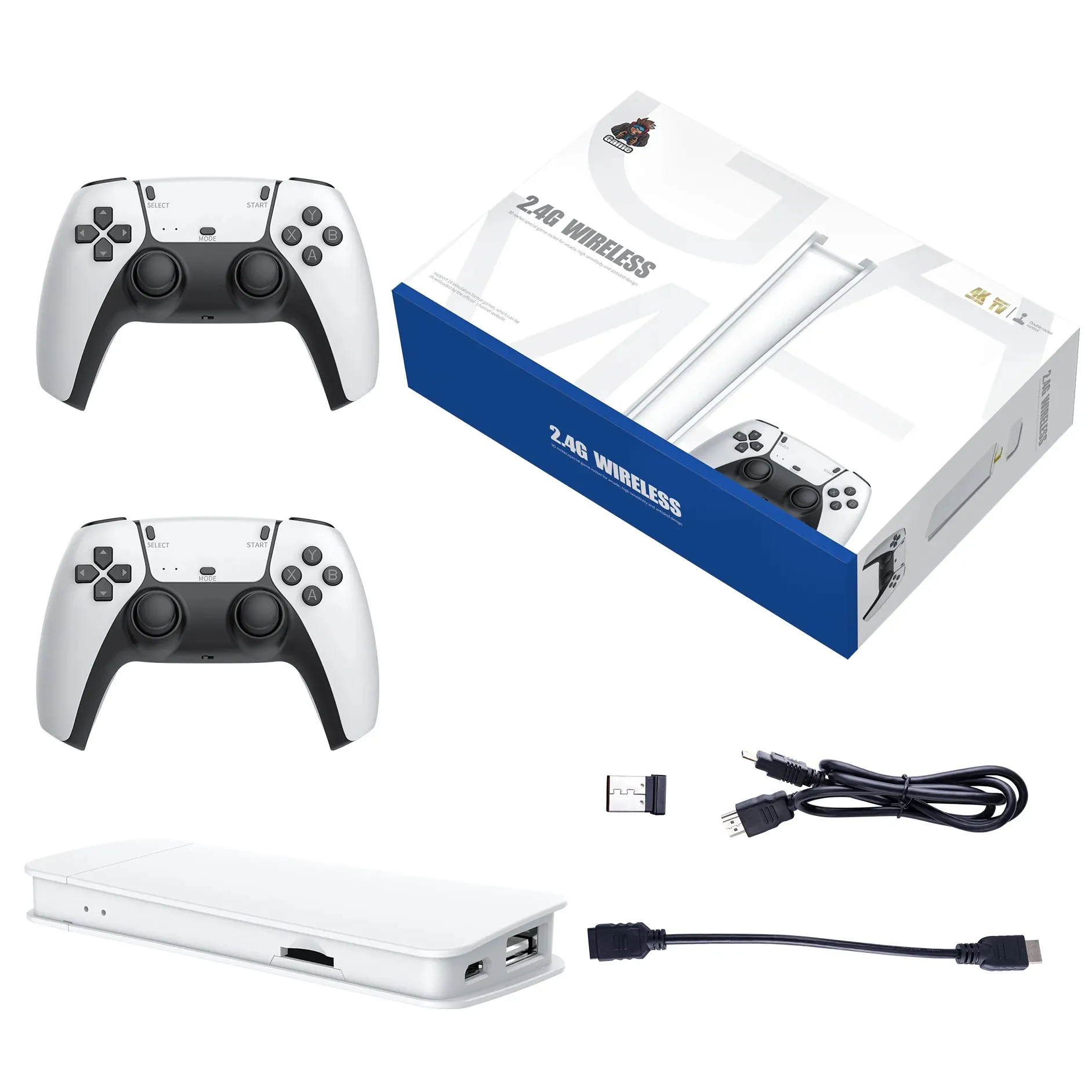 Consola Retro Game Stick Ps5 Blanca Controles Inalambricos 1500 Juegos