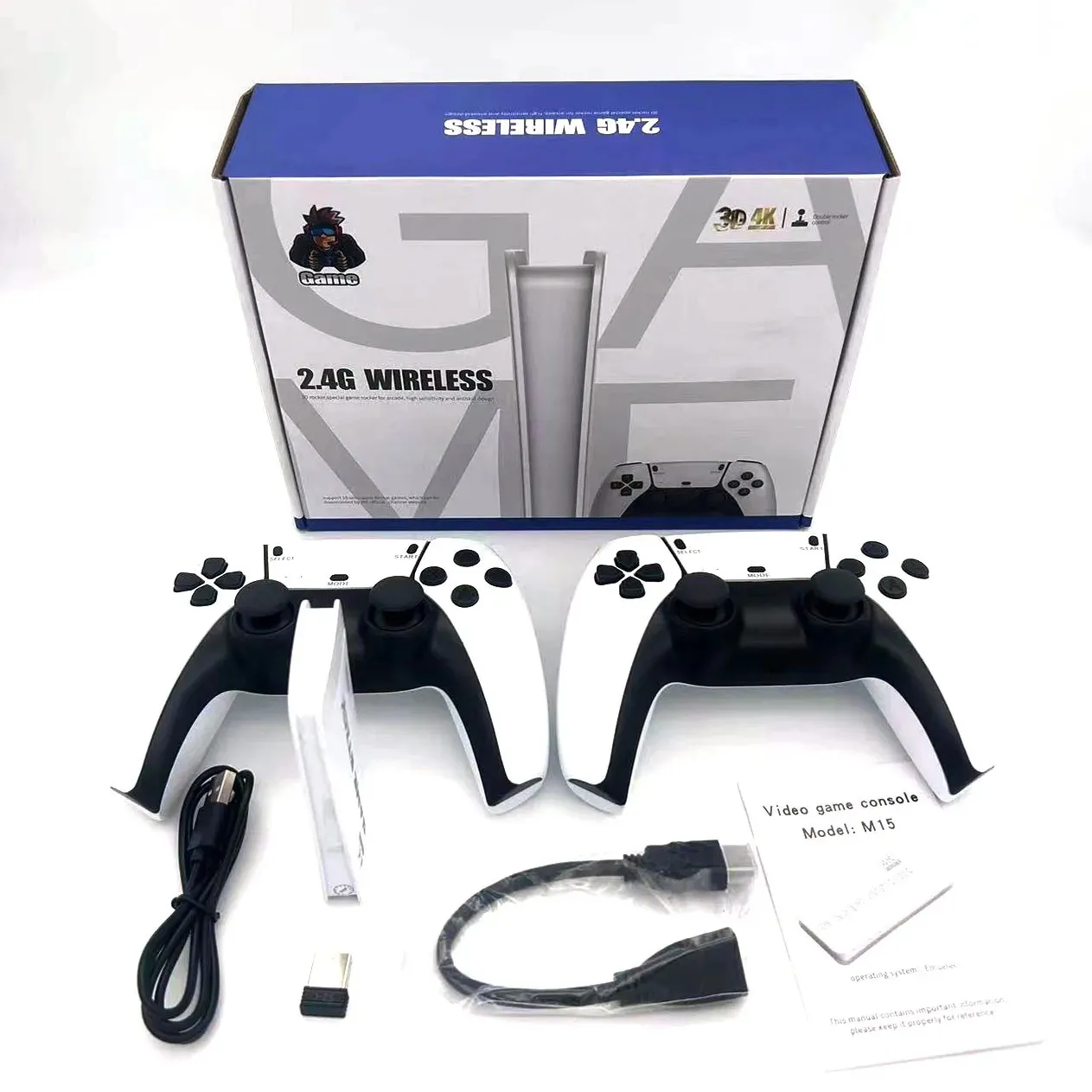 Consola Retro Game Stick Ps5 Blanca Controles Inalambricos 1500 Juegos