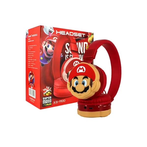 Diadema Audífonos Bluetooth Mario Bross Inalámbrica Kr-9900