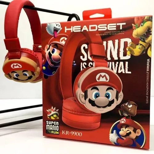 Diadema Audífonos Bluetooth Mario Bross Inalámbrica Kr-9900