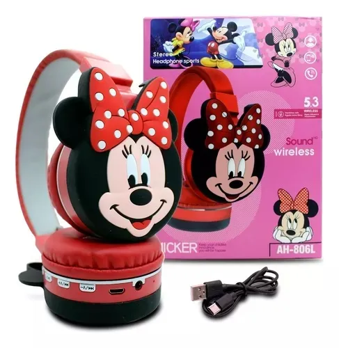 Diadema Audífonos Bluetooth Minnie Mouse Inalámbrica Kr-9900