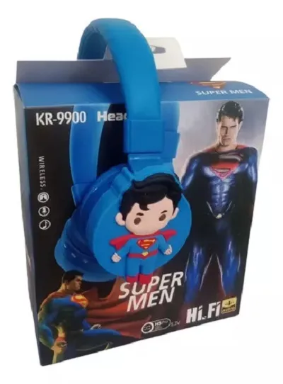 Diadema Audífonos Bluetooth Super Man Inalámbrica Kr-9900