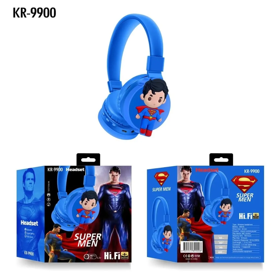 Diadema Audífonos Bluetooth Super Man Inalámbrica Kr-9900