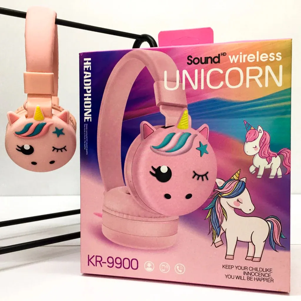 Diadema Audífonos Bluetooth Unicornio Inalámbrica Kr-9900