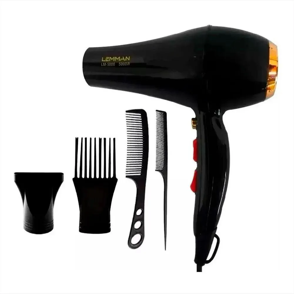 Secador De Cabello Lemman 5000 W Con 4 Accesorios