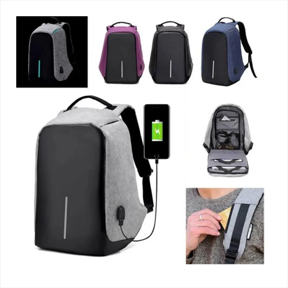 Morral Antirrobo Para Portatil Impermeable Maleta Seguridad Puerto Usb