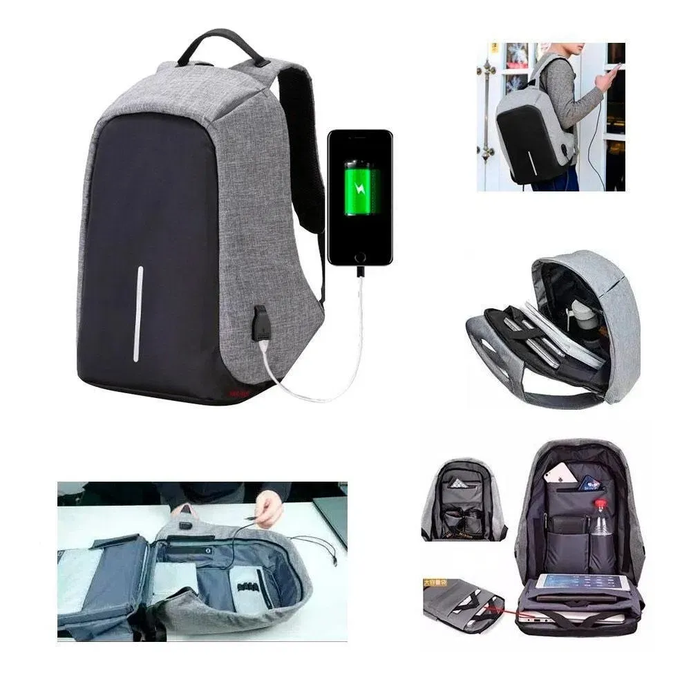 Morral Antirrobo Para Portatil Impermeable Maleta Seguridad Puerto Usb