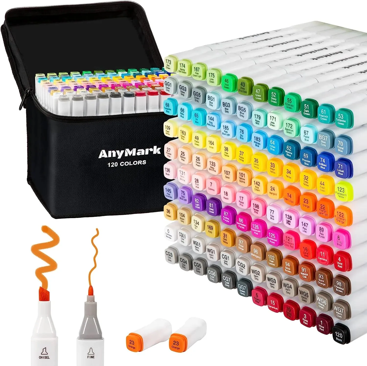 Marcadores Dobles Set De 120 Colores Base De Alcohol