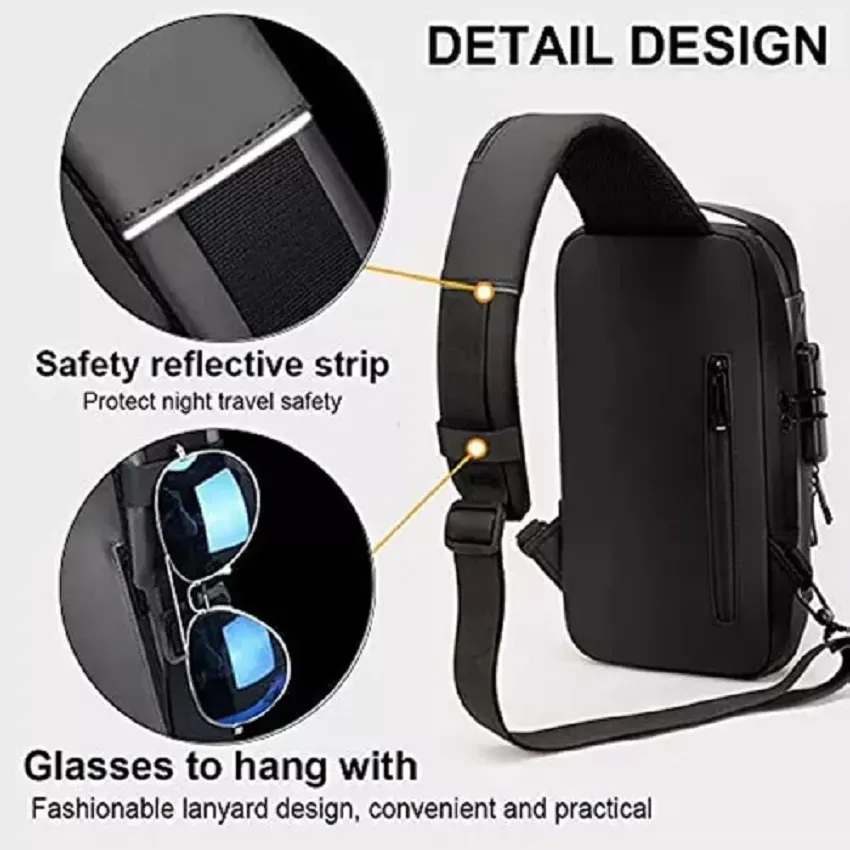 Bolso De Hombro Cruzado Para Hombre Mochila Usb Pequeña Antirobo