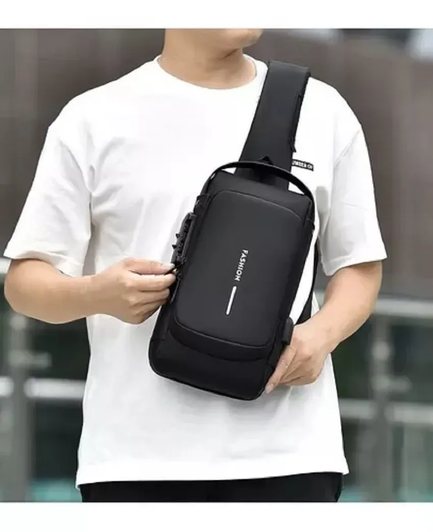 Bolso De Hombro Cruzado Para Hombre Mochila Usb Pequeña Antirobo