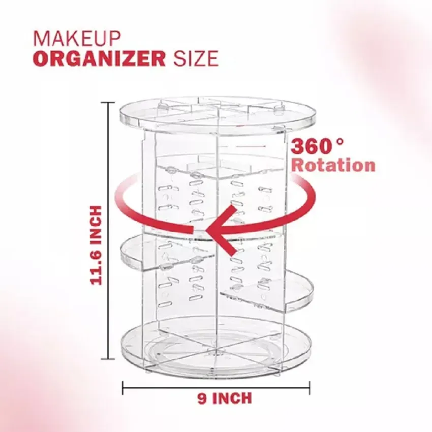 Percol 360 Organizador De Maquillaje Acrílico 4 Bandejas