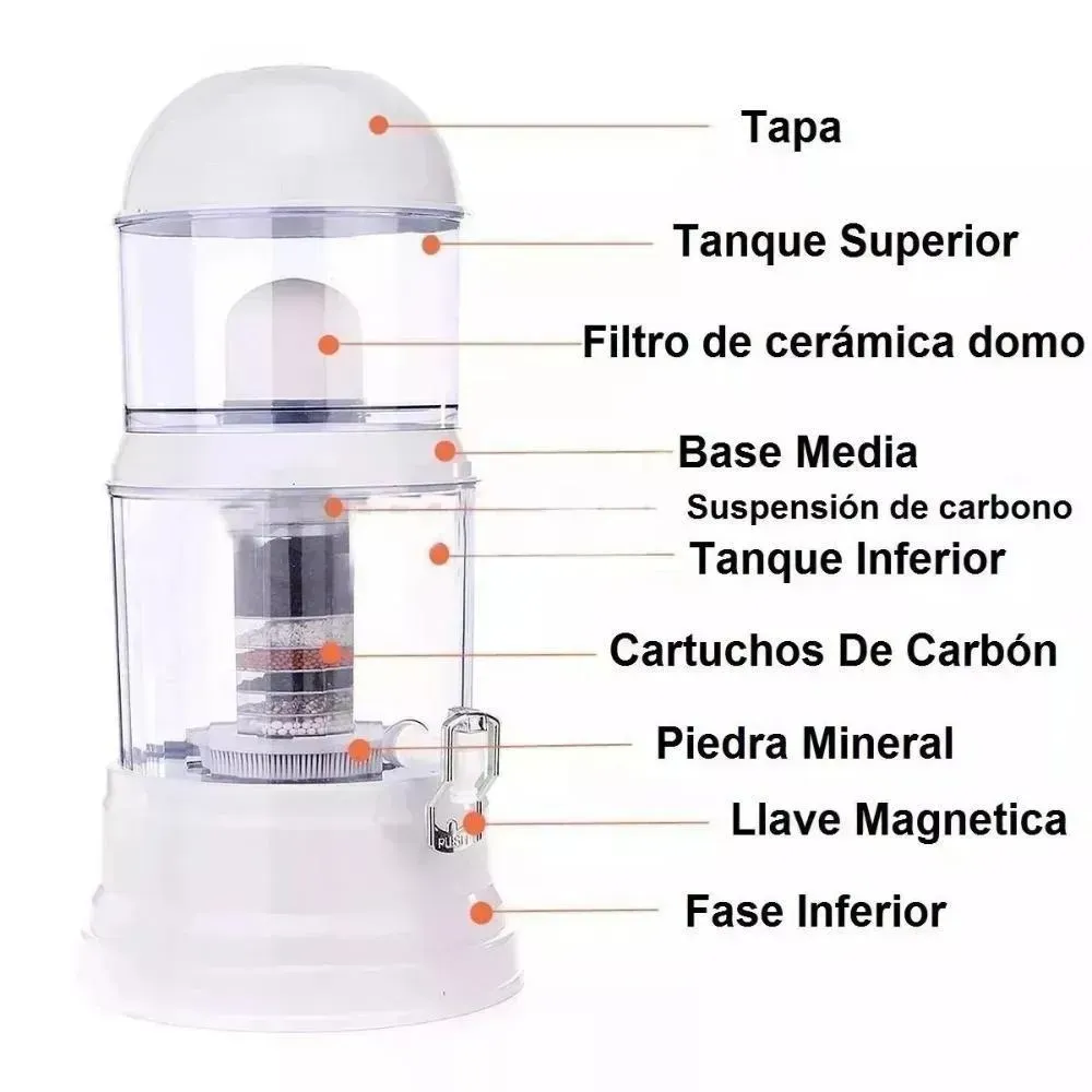 Filtro Purificador 14 Litros Agua Completo