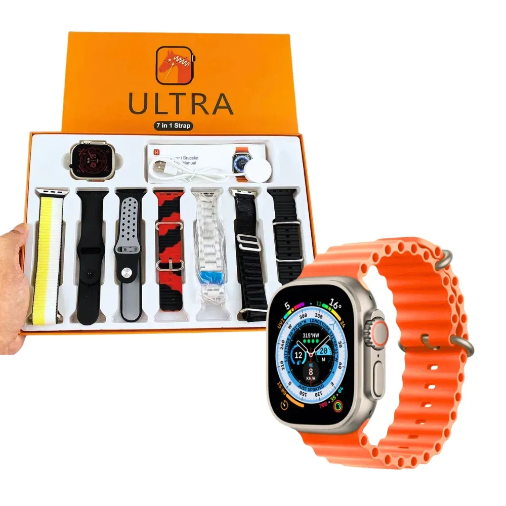 Combo Smartwatch Ultra Big 2.01 Infinite Y20 7 En 1 Con Correas Intercambiables