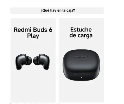 Auriculares Inalámbricos Xiaomi Redmi Buds 6 Play Color Negro