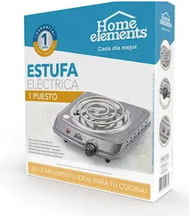 Estufa Eléctrica 1 puesto, Home Elements Color Gris 