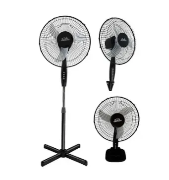 Ventilador 3 En 1 Home Elements 16” Rejilla Metálica Negro 